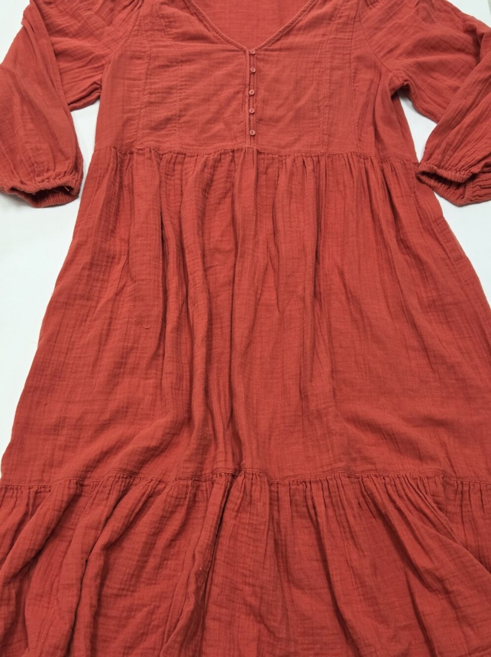Old Navy 100% Cotton All-Day Maxi tiered Swing Dress teracotta sz XL - Picture 4 of 8